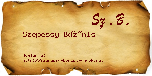 Szepessy Bónis névjegykártya